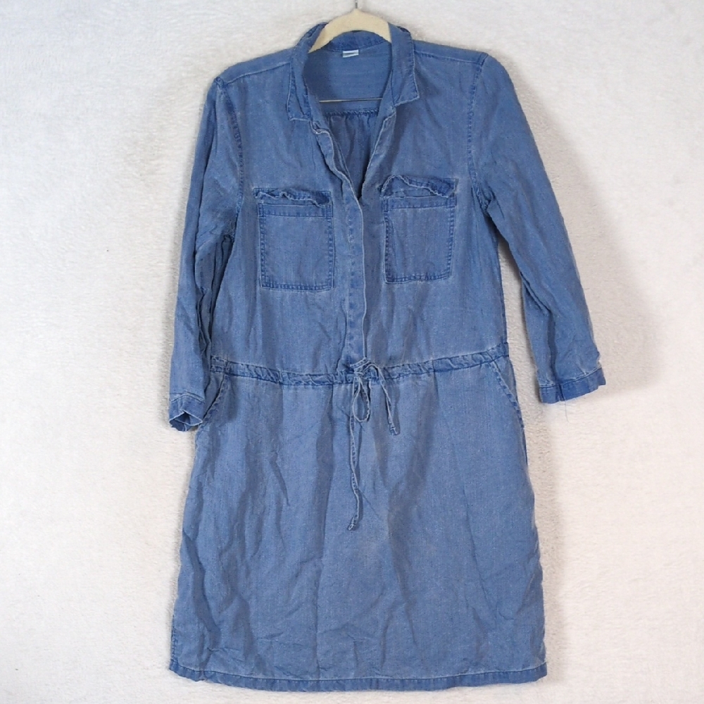 Old Navy Womens Blue Tencel Slub Knee Length Dress Size S